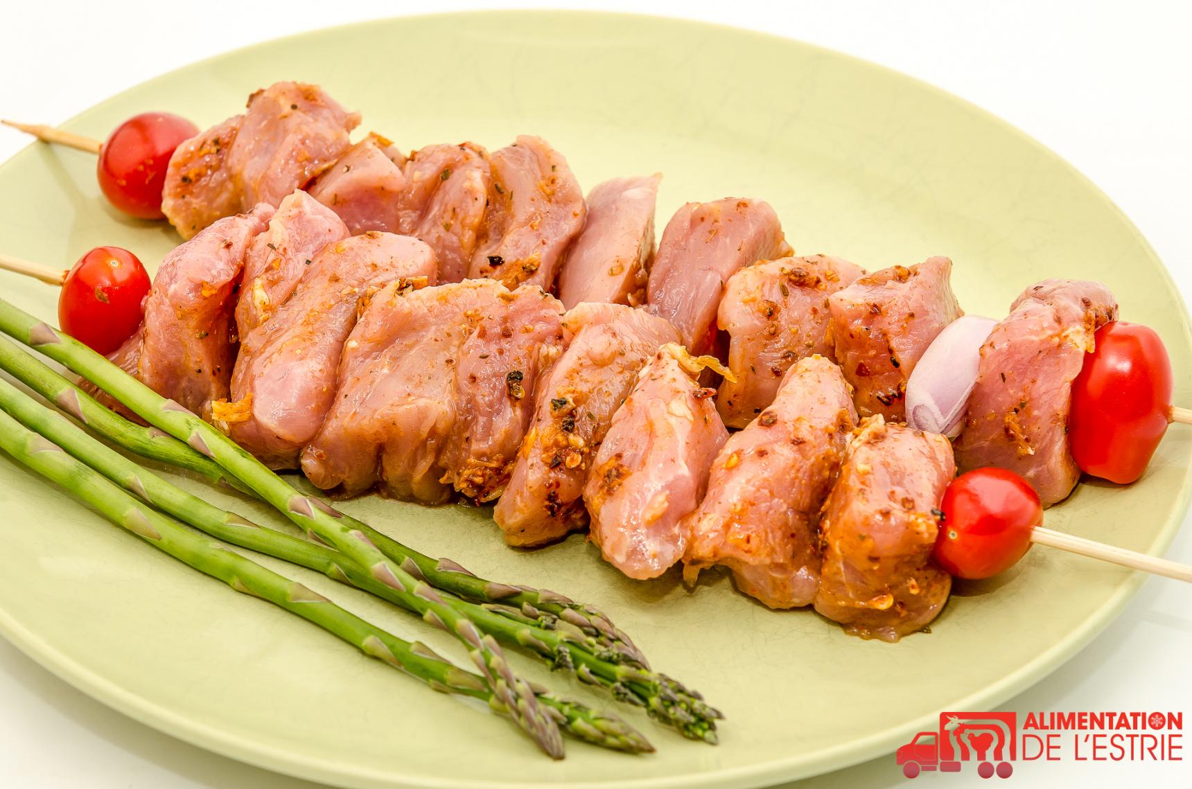 Cube à brochette de poulet